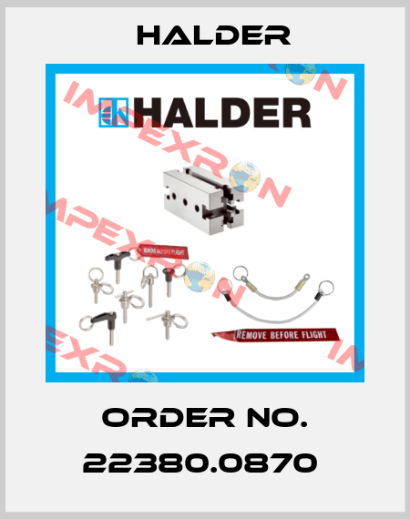 Order No. 22380.0870  Halder
