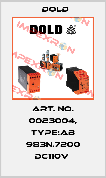 Art. No. 0023004, Type:AB 983N.7200 DC110V  Dold