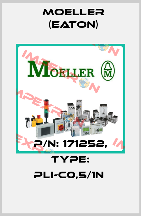 P/N: 171252, Type: PLI-C0,5/1N  Moeller (Eaton)