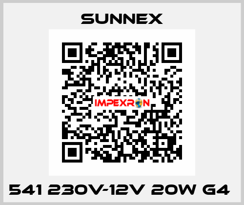 541 230V-12V 20W G4  Sunnex