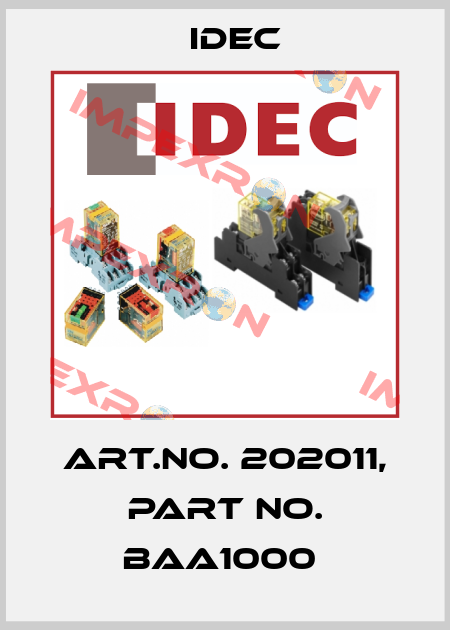 Art.No. 202011, Part No. BAA1000  Idec