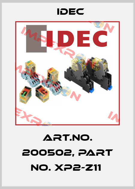 Art.No. 200502, Part No. XP2-Z11  Idec