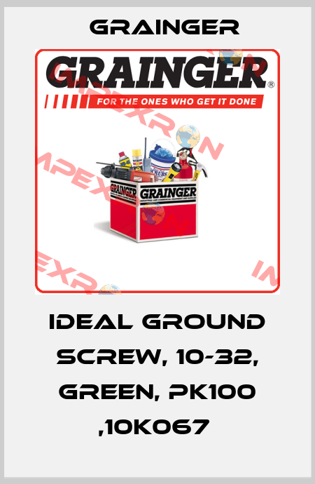 IDEAL GROUND SCREW, 10-32, GREEN, PK100 ,10K067  Grainger