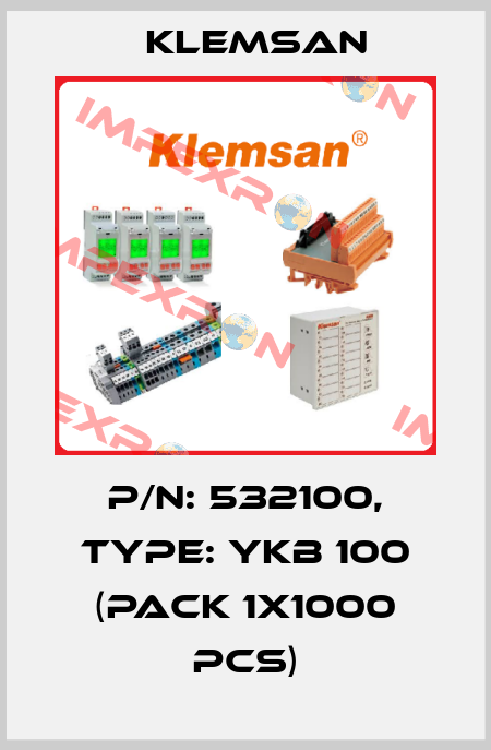 P/N: 532100, Type: YKB 100 (pack 1x1000 pcs) Klemsan