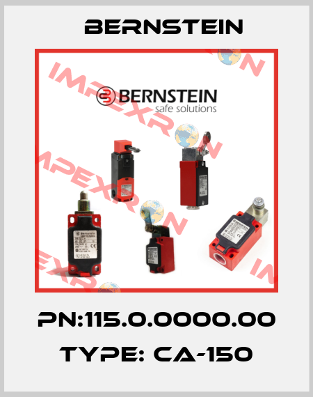 PN:115.0.0000.00 Type: CA-150 Bernstein
