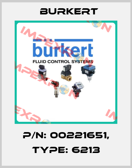 P/N: 00221651, Type: 6213 Burkert