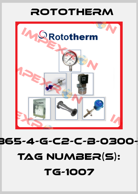 BH365-4-G-C2-C-B-0300-X-R Tag Number(s): TG-1007 Rototherm