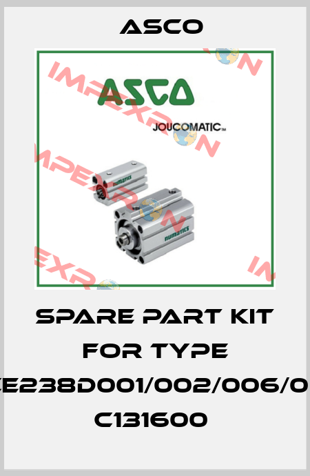 SPARE PART KIT FOR TYPE SCE238D001/002/006/007, C131600  Asco