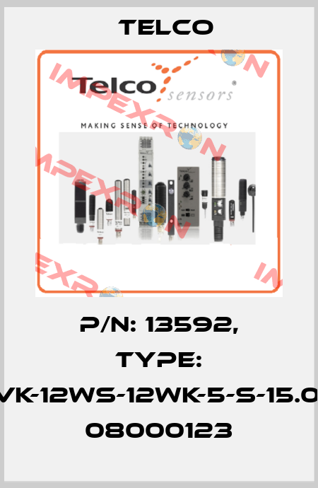 p/n: 13592, Type: VK-12WS-12WK-5-S-15.0, 08000123 Telco