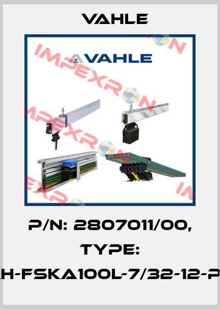 P/n: 2807011/00, Type: AH-FSKA100L-7/32-12-PC Vahle