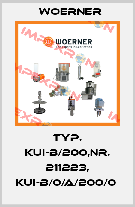 TYP. KUI-B/200,NR. 211223, KUI-B/0/A/200/0  Woerner