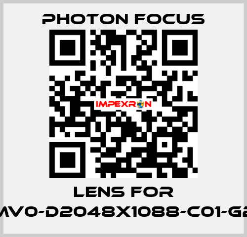 lens for MV0-D2048X1088-C01-G2 PHOTON FOCUS