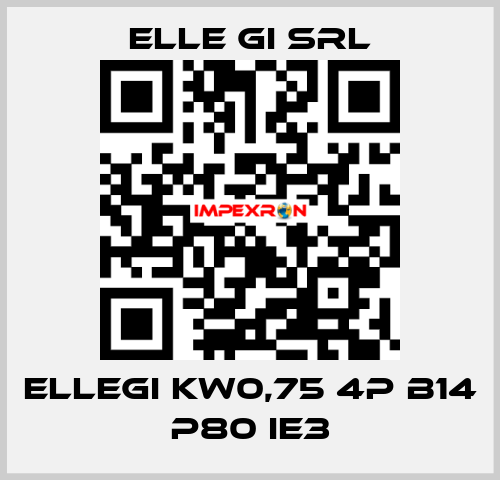 Ellegi Kw0,75 4P B14 P80 ie3 ELLE GI SRL