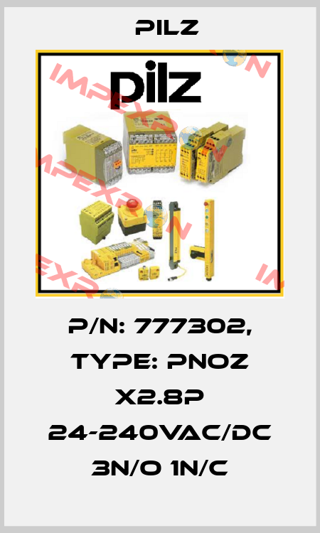 p/n: 777302, Type: PNOZ X2.8P 24-240VAC/DC 3n/o 1n/c Pilz