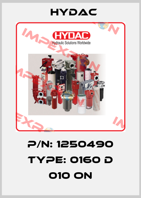 P/N: 1250490 Type: 0160 D 010 ON Hydac