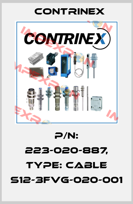 p/n: 223-020-887, Type: CABLE S12-3FVG-020-001 Contrinex