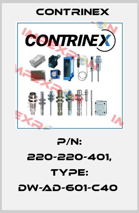 P/N: 220-220-401, Type: DW-AD-601-C40  Contrinex