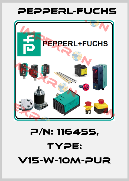 p/n: 116455, Type: V15-W-10M-PUR Pepperl-Fuchs