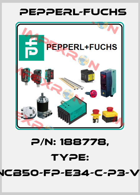 p/n: 188778, Type: NCB50-FP-E34-C-P3-V1 Pepperl-Fuchs