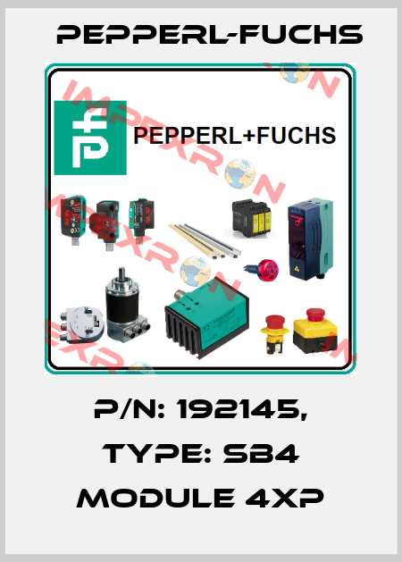 p/n: 192145, Type: SB4 Module 4XP Pepperl-Fuchs