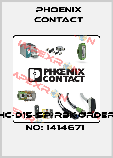 HC-D15-SP-RBK-ORDER NO: 1414671  Phoenix Contact