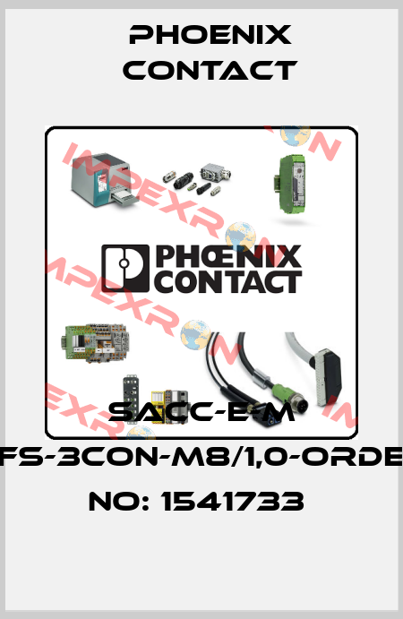 SACC-E-M 8FS-3CON-M8/1,0-ORDER NO: 1541733  Phoenix Contact