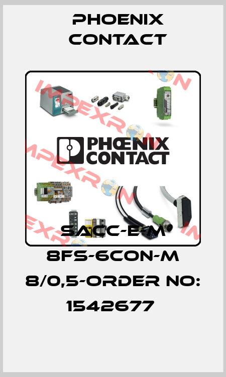 SACC-E-M 8FS-6CON-M 8/0,5-ORDER NO: 1542677  Phoenix Contact