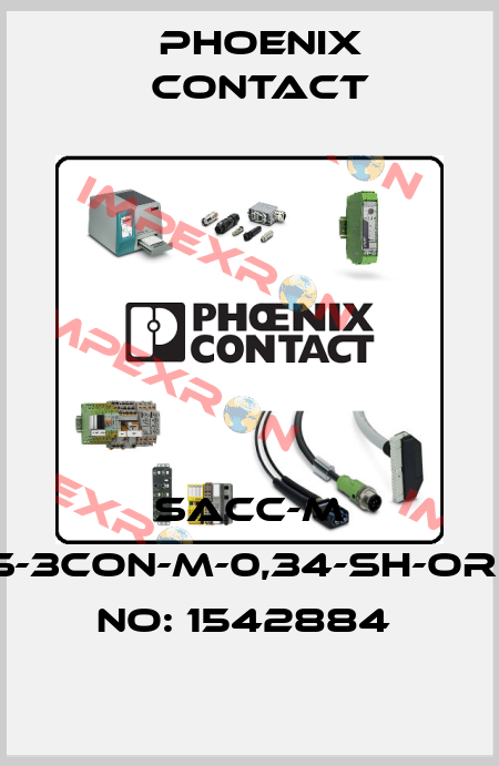 SACC-M 8MS-3CON-M-0,34-SH-ORDER NO: 1542884  Phoenix Contact