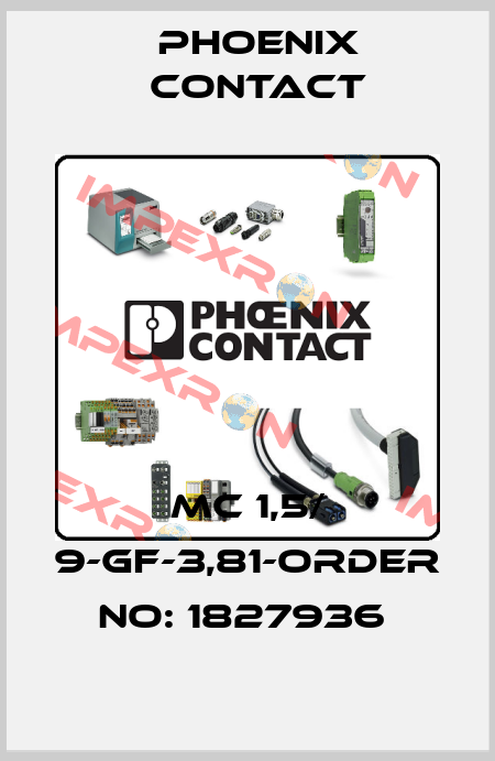 MC 1,5/ 9-GF-3,81-ORDER NO: 1827936  Phoenix Contact