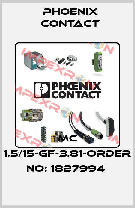 MC 1,5/15-GF-3,81-ORDER NO: 1827994  Phoenix Contact
