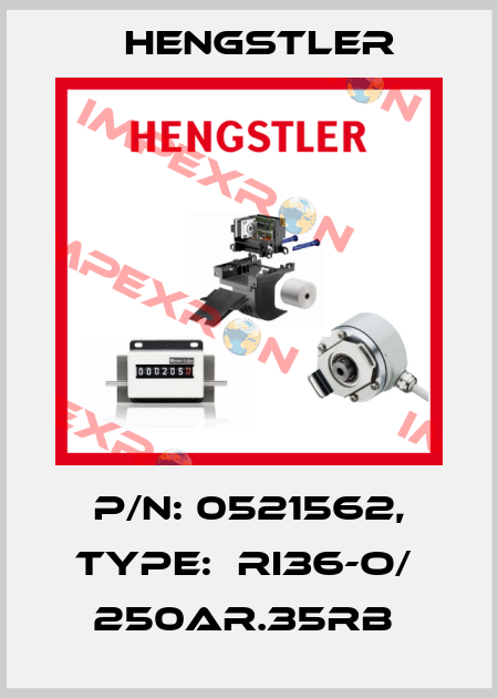 P/N: 0521562, Type:  RI36-O/  250AR.35RB  Hengstler