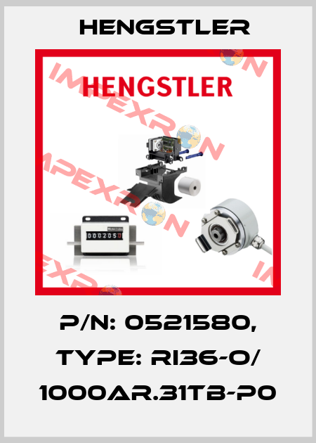 p/n: 0521580, Type: RI36-O/ 1000AR.31TB-P0 Hengstler