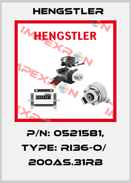 p/n: 0521581, Type: RI36-O/  200AS.31RB Hengstler