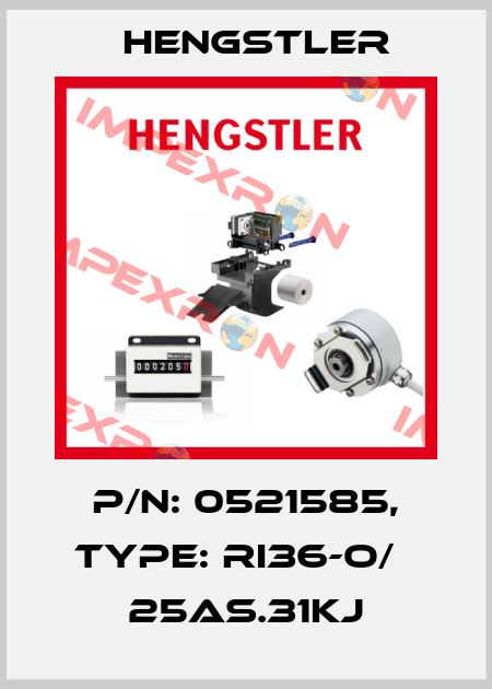 p/n: 0521585, Type: RI36-O/   25AS.31KJ Hengstler