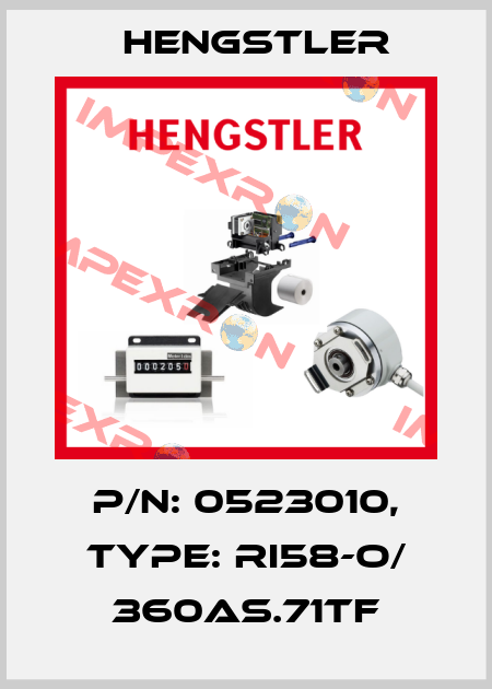 p/n: 0523010, Type: RI58-O/ 360AS.71TF Hengstler