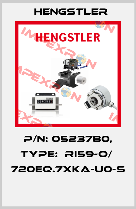 P/N: 0523780, Type:  RI59-O/  720EQ.7XKA-U0-S  Hengstler