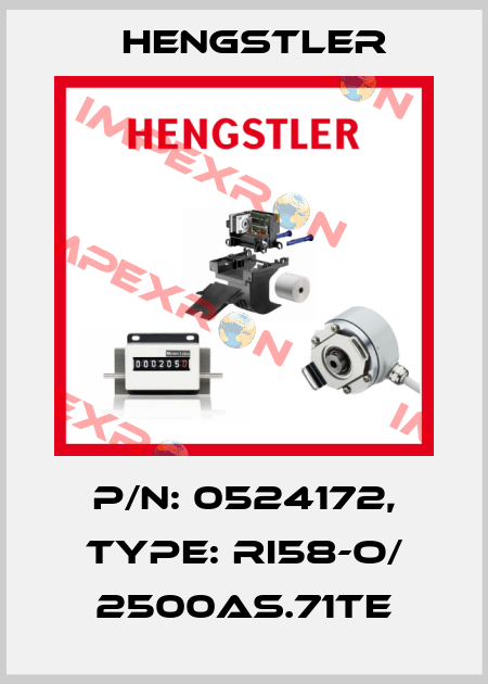 p/n: 0524172, Type: RI58-O/ 2500AS.71TE Hengstler