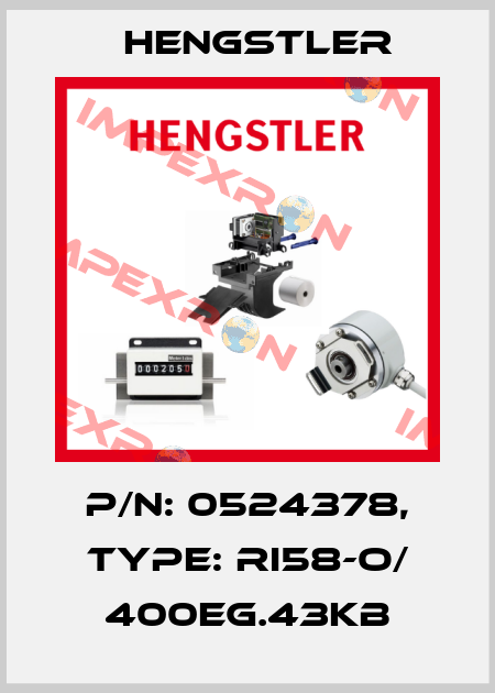 p/n: 0524378, Type: RI58-O/ 400EG.43KB Hengstler