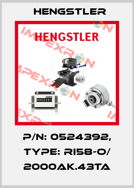 p/n: 0524392, Type: RI58-O/ 2000AK.43TA Hengstler