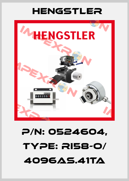 p/n: 0524604, Type: RI58-O/ 4096AS.41TA Hengstler