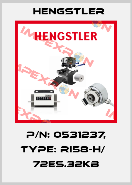 p/n: 0531237, Type: RI58-H/   72ES.32KB Hengstler
