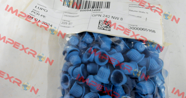 242 0008 0000 / GPN 242 NW 8 PCR-PE, blue Poppelmann