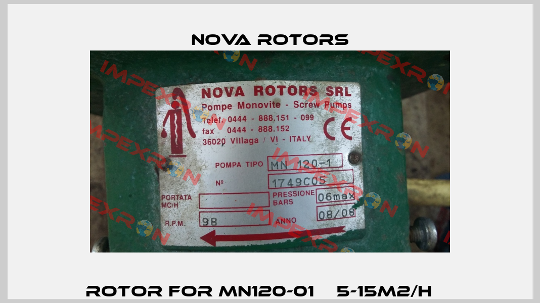 Rotor For MN120-01    5-15m2/h     Nova Rotors