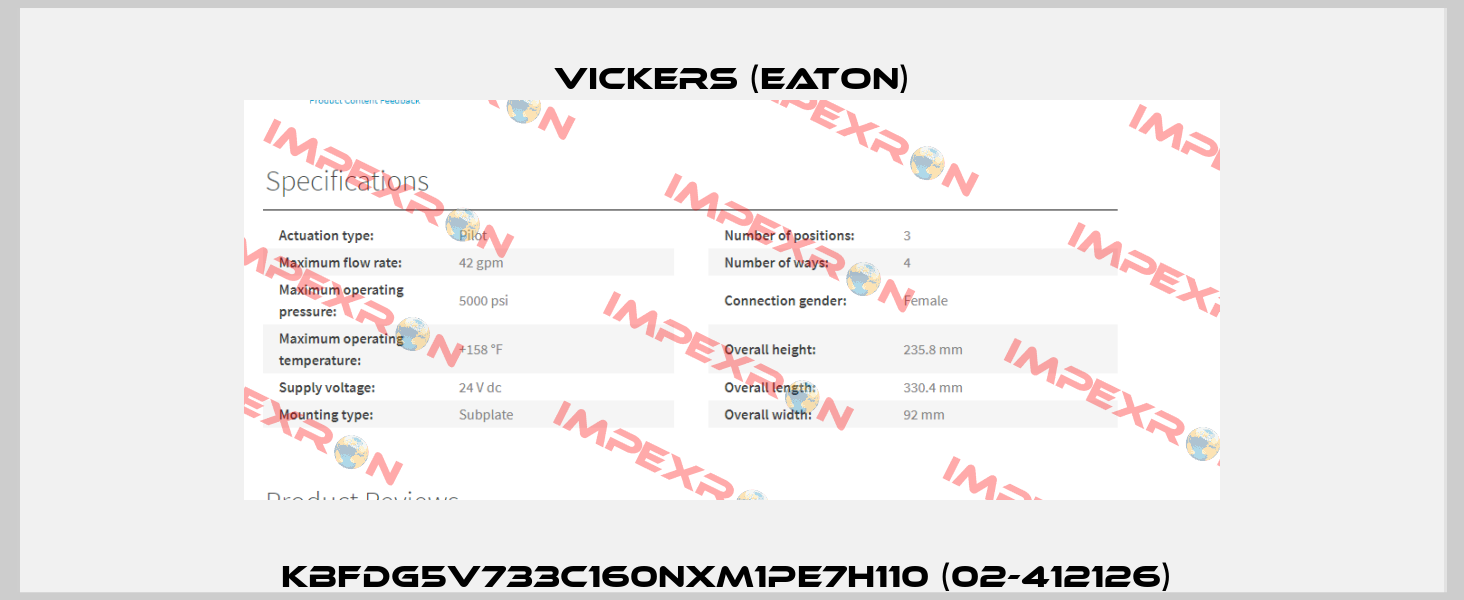 KBFDG5V733C160NXM1PE7H110 (02-412126)  Vickers (Eaton)