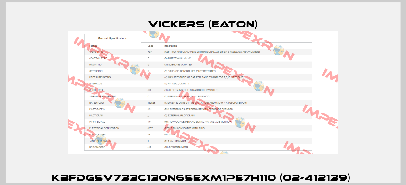 KBFDG5V733C130N65EXM1PE7H110 (02-412139)  Vickers (Eaton)