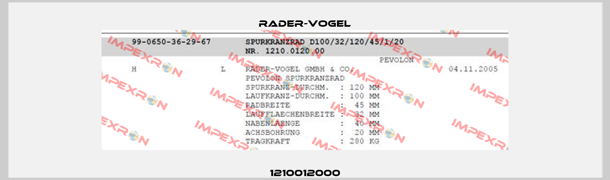 1210012000 Rader-Vogel