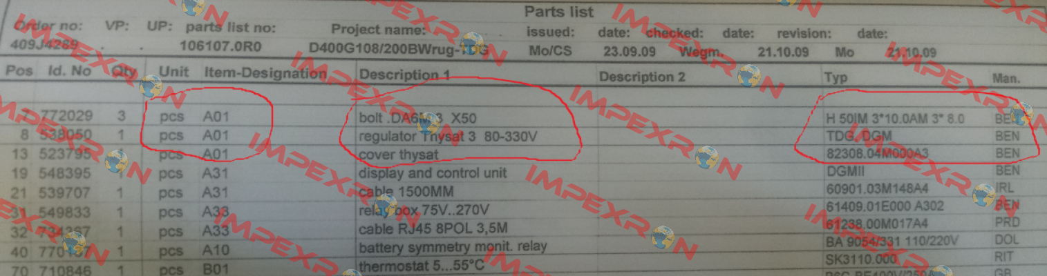 538050 obsolete,replaced by 10091560 Benning