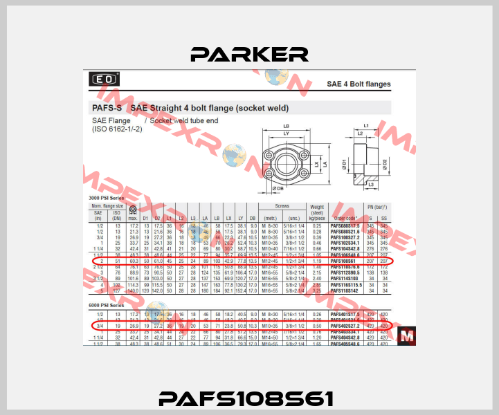 PAFS108S61  Parker