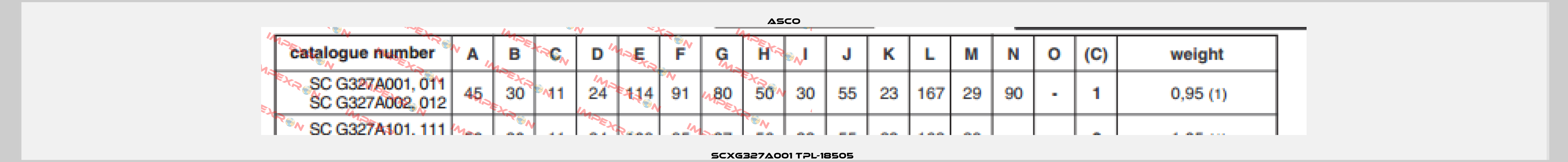 SCXG327A001 TPL-18505  Asco