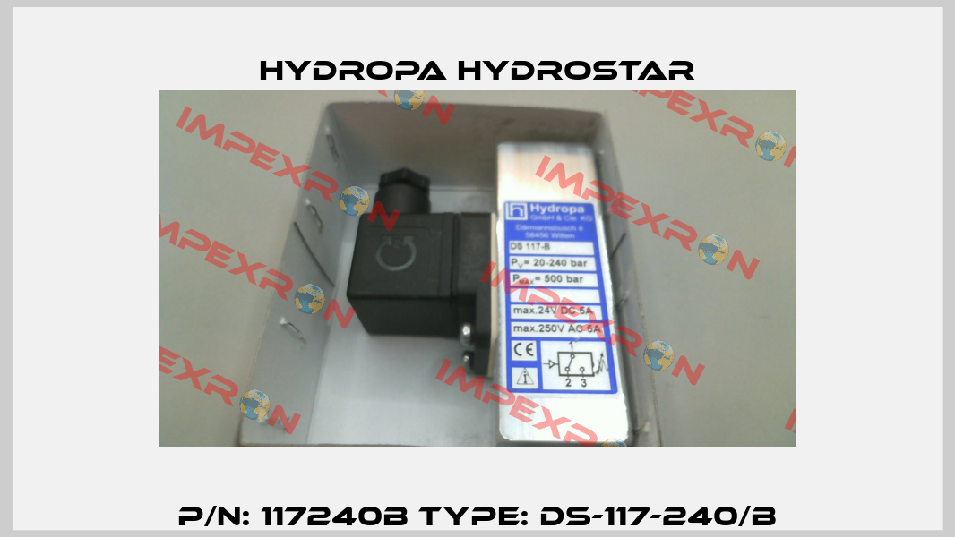 P/N: 117240B Type: DS-117-240/B Hydropa Hydrostar